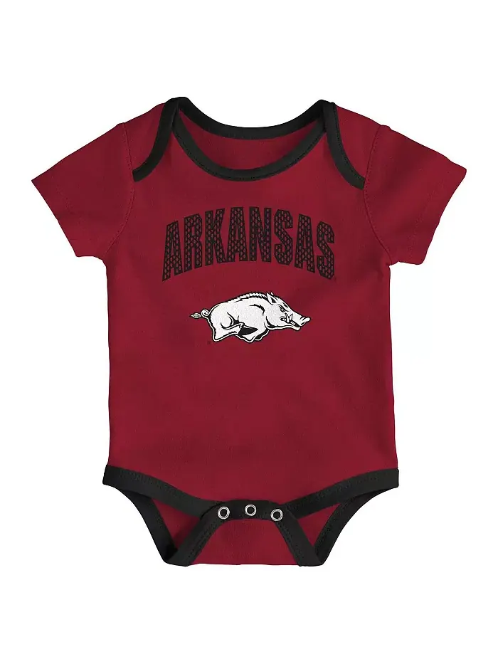 Комплект из 3 игровых боди Arkansas Razorbacks для мальчиков и девочек Outerstuff — изображение 4 из 4