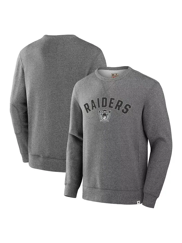 Мужская толстовка с петлевым ворсом Heather Gray Las Vegas Raiders Fanatics — изображение 1 из 3