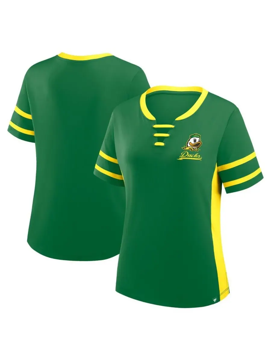 Fanatics Женская зелено-желтая футболка на шнуровке Oregon Ducks Be Fearless Athena — изображение 1 из 3, зеленый желтый