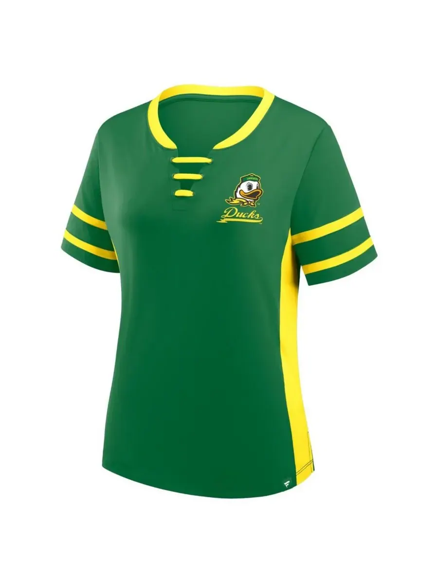 Fanatics Женская зелено-желтая футболка на шнуровке Oregon Ducks Be Fearless Athena — изображение 2 из 3, зеленый желтый