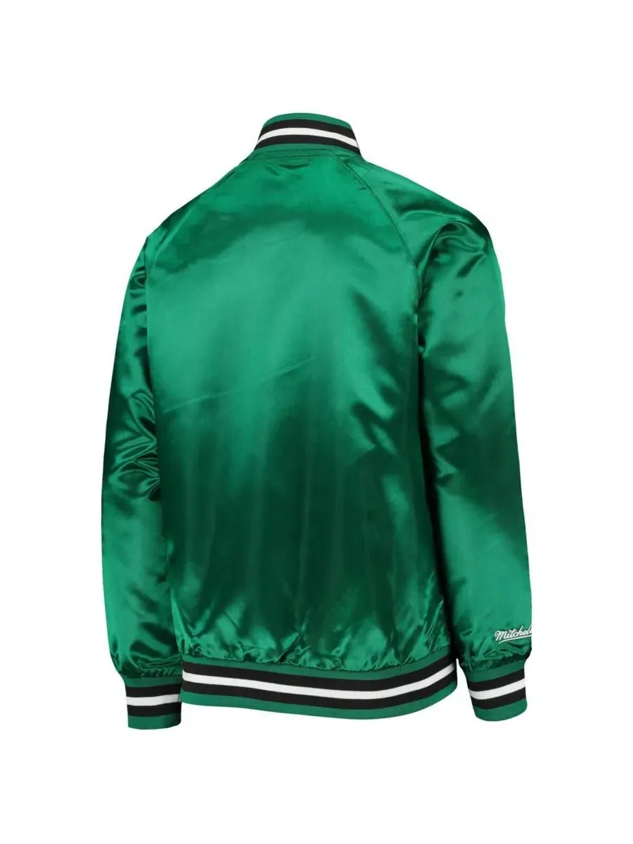 Mitchell & Ness Куртка Big Boys Kelly Green Boston Celtics Hardwood Classics Satin Raglan Full-Snap — изображение 3 из 4