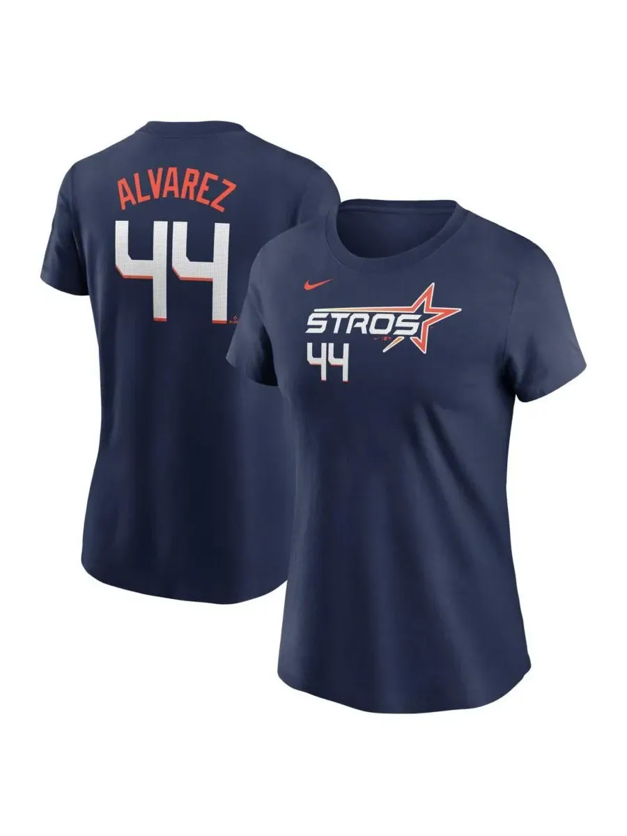 Nike Женская футболка Yordan Alvarez Navy Houston Astros 2025 City Connect Fuse Name Number — изображение 1 из 3, темно-синий