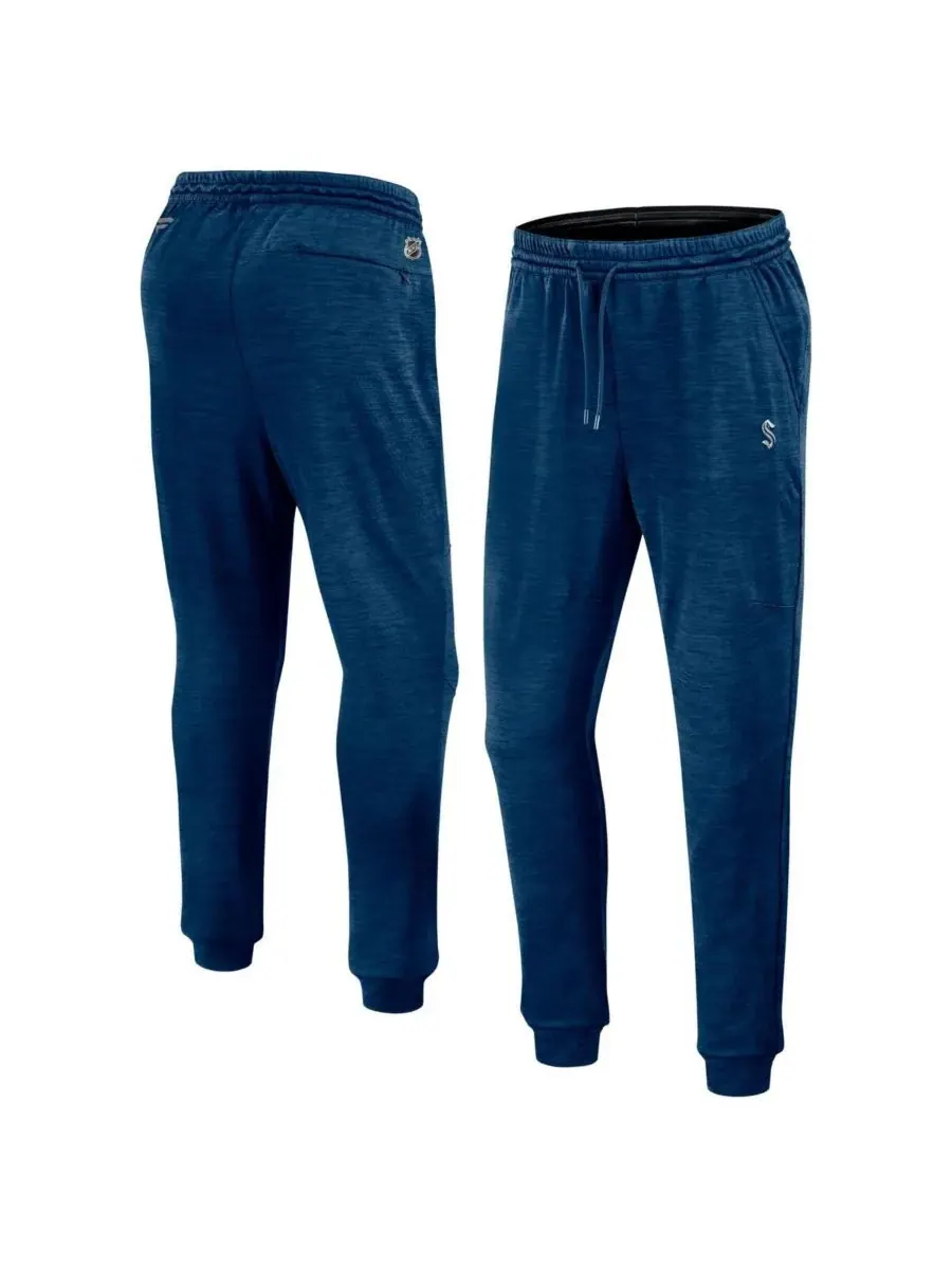 Fanatics Мужские спортивные штаны Seattle Kraken Authentic Pro Fleece цвета «темно-голубой меланж»