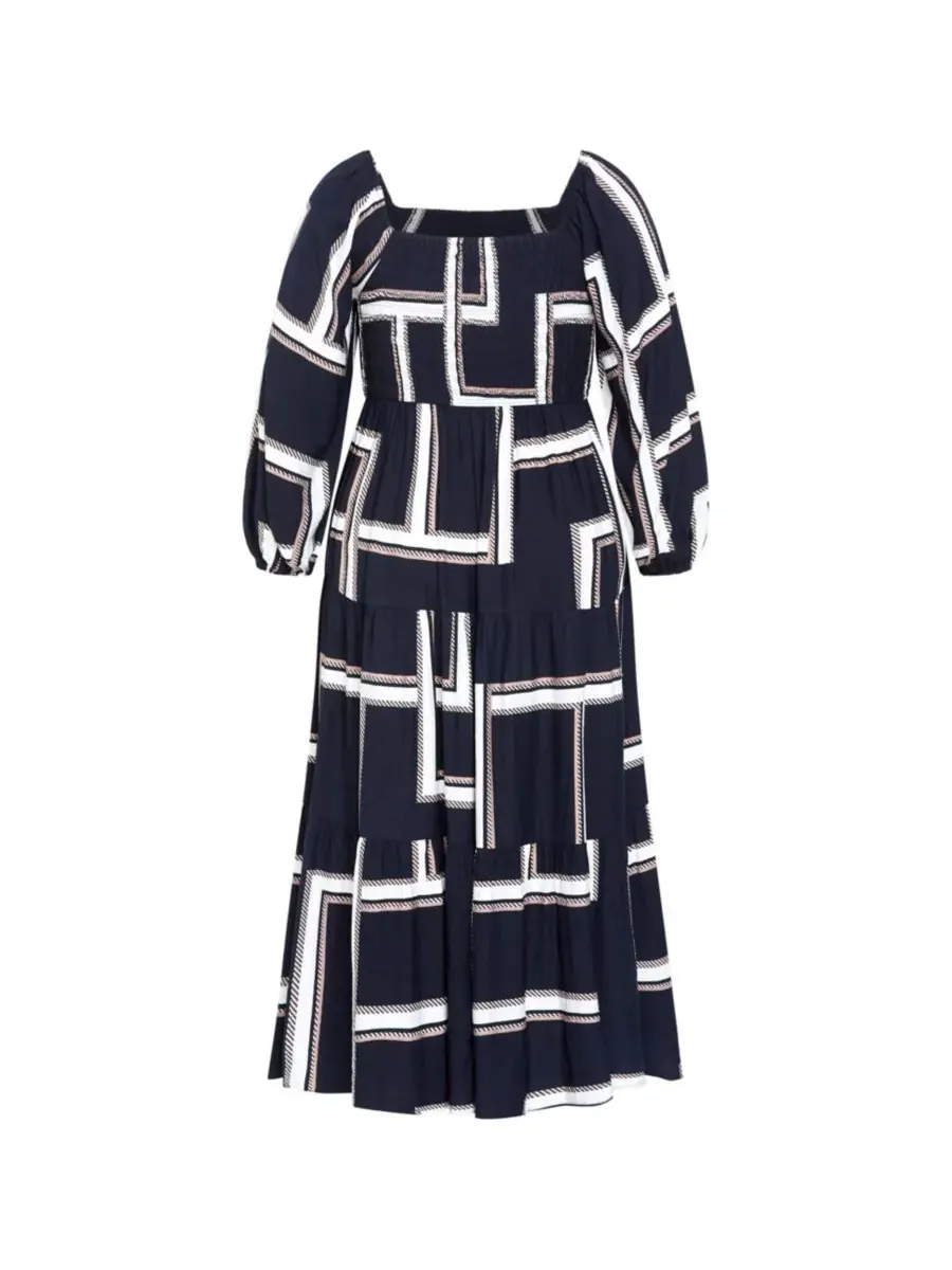 Женское макси-платье с принтом "Лейла" CITY CHIC, Sleek Stripes — изображение 4 из 4