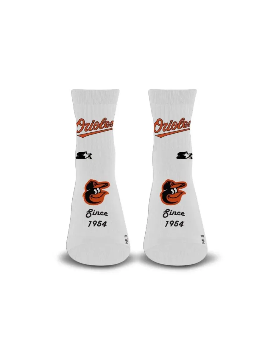 Носки для болельщиков Baltimore Orioles, сформированная пятка, мягкая стелька Starter — изображение 1 из 1, белый