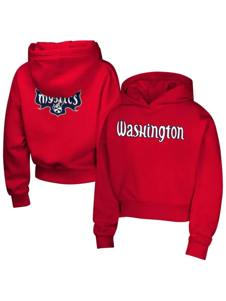 Outerstuff Толстовка с капюшоном Big Girls Red Washington Mystics Top Closer Fashion Pullover Hoodie — изображение 1 из 3