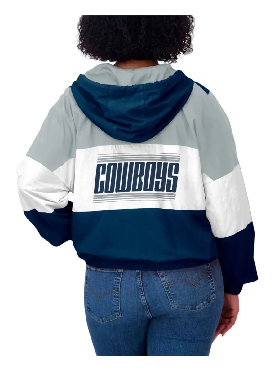 Ветровка на молнии с принтом Color Block WEAR by Erin Andrews — изображение 5 из 5, темно-синий