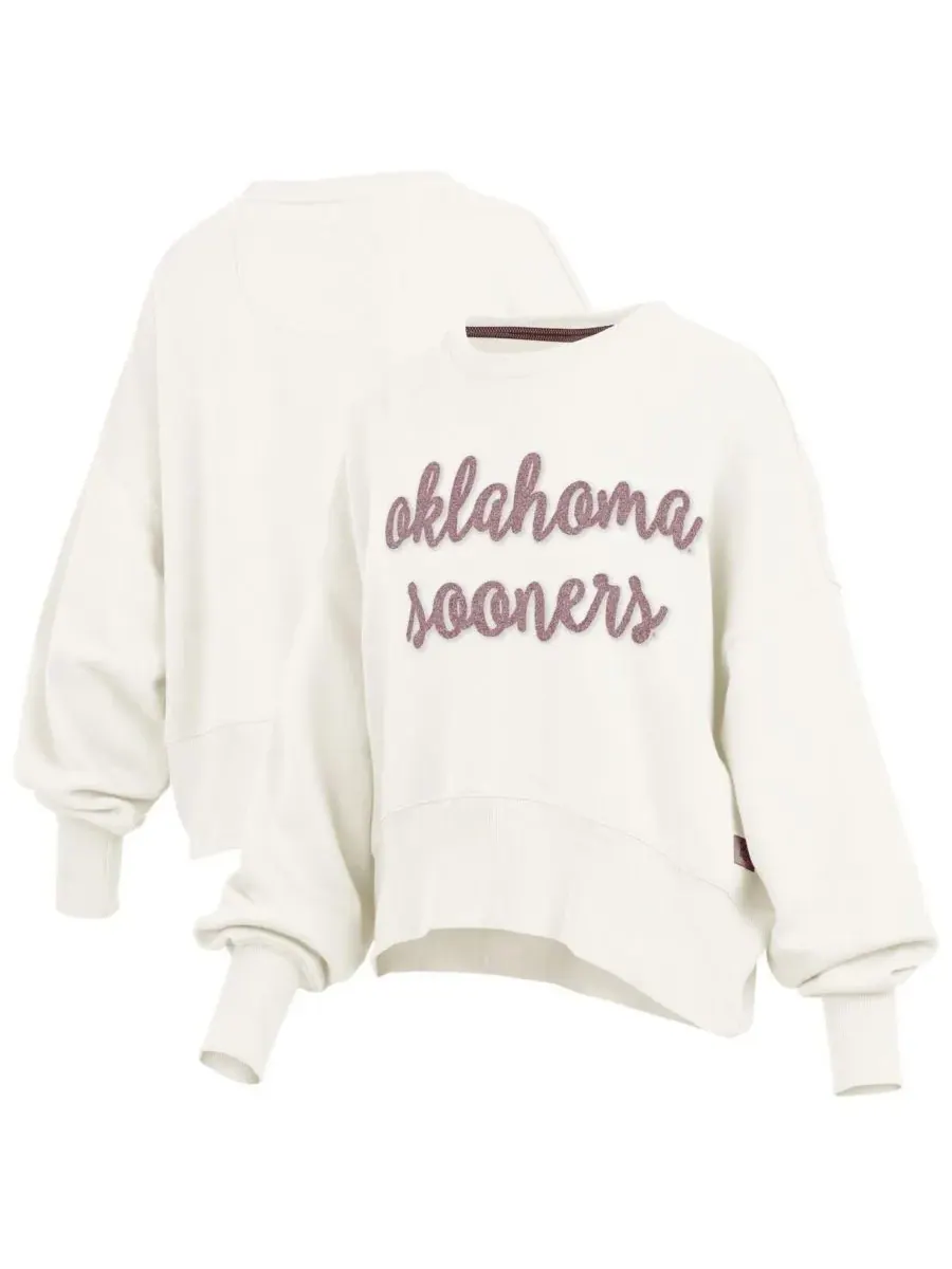Pressbox Женская кремовая толстовка-пуловер Oklahoma Sooners Chelsea оверсайз