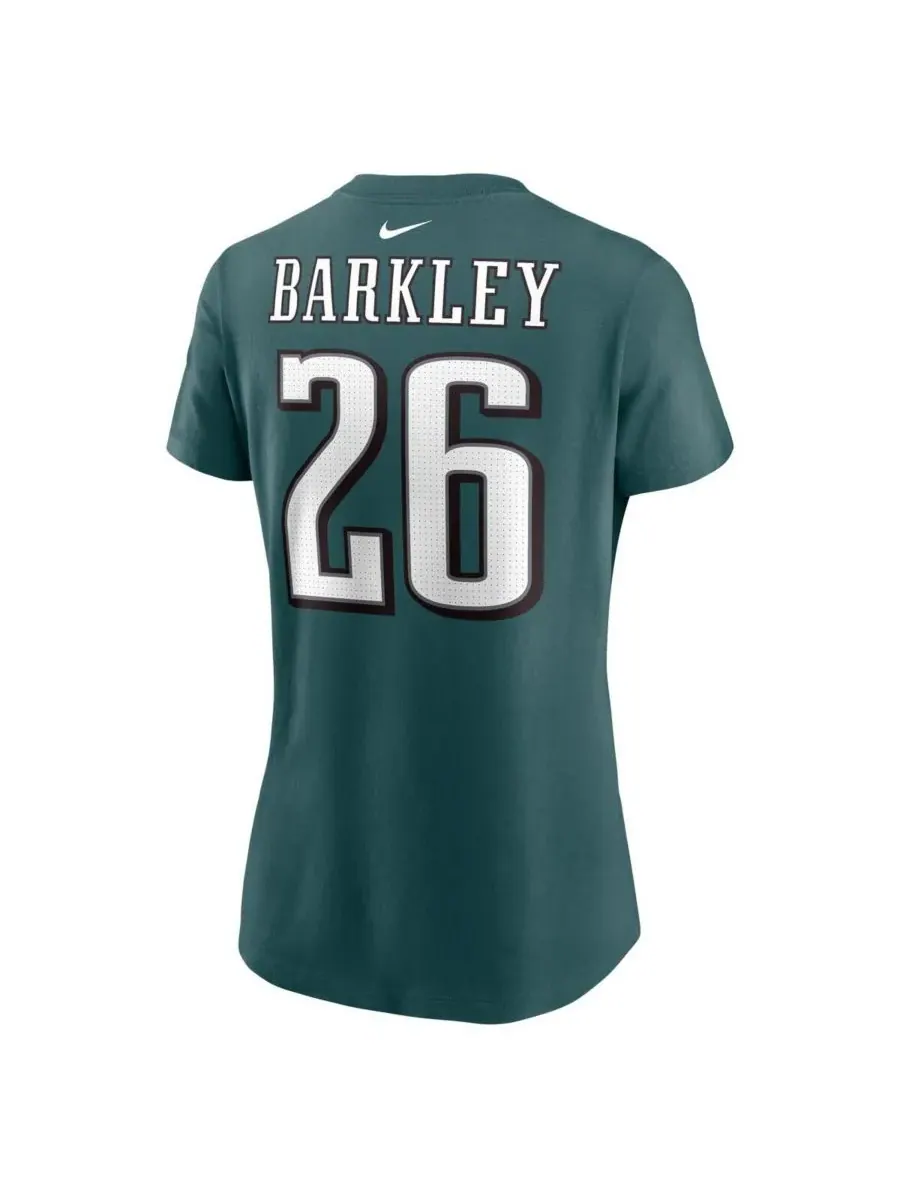 Nike Женская футболка Saquon Barkley Midnight Green Philadelphia Eagles с именем и номером игрока — изображение 3 из 3