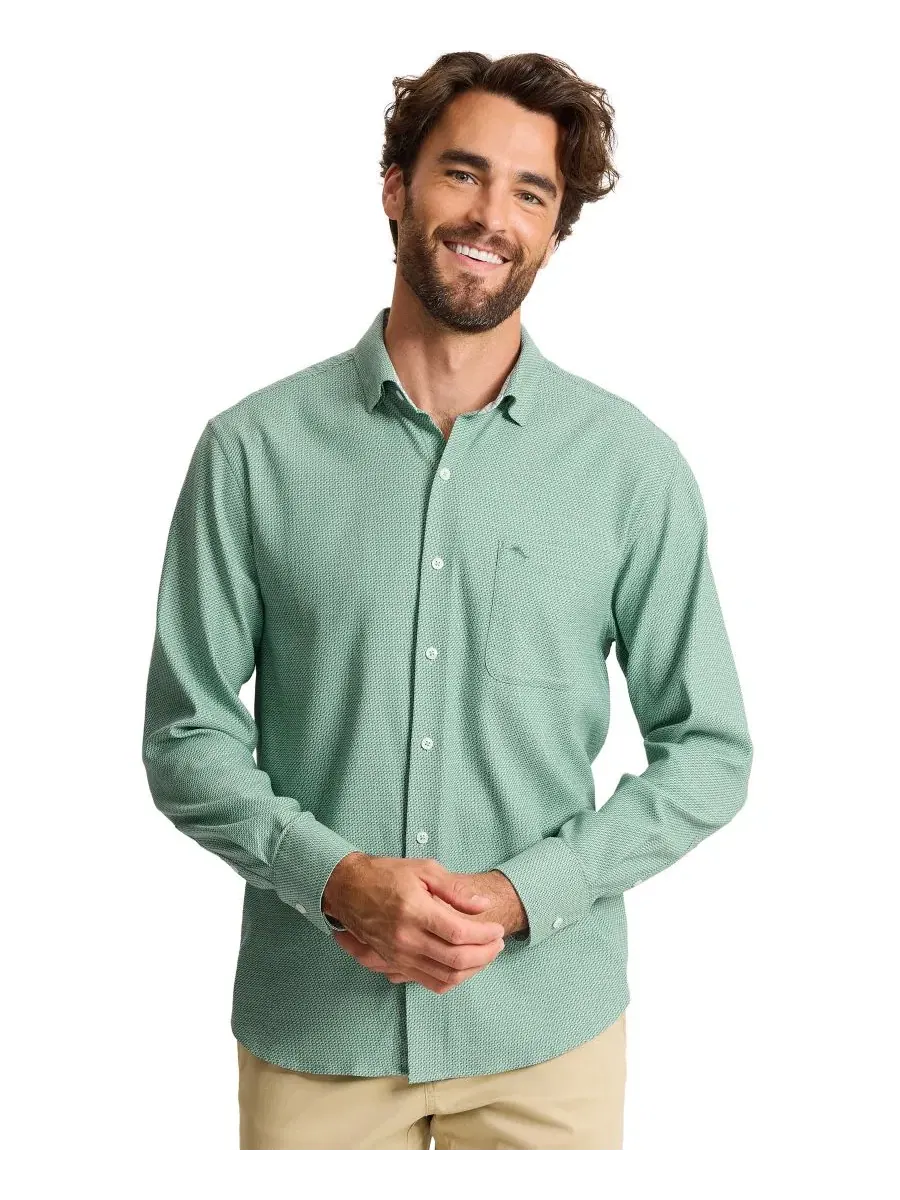 Мужская рубашка из твила с длинным рукавом Tommy Bahama, Dark Jasper — изображение 1 из 5