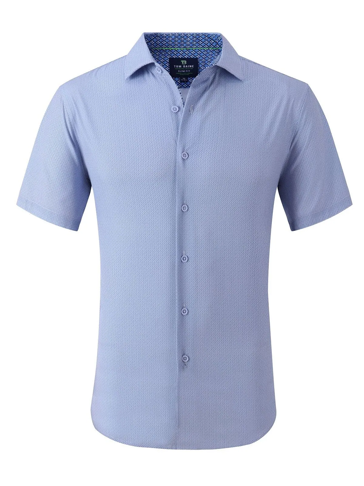 Мужская классическая рубашка slim fit с коротким рукавом на пуговицах Tom Baine — изображение 1 из 5, белый