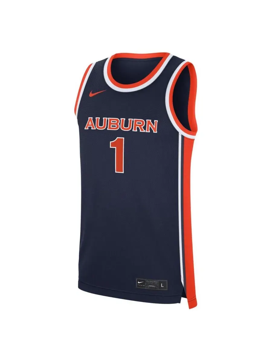 Баскетбольная футболка-реплика Auburn Tigers с длинным рукавом — изображение 2 из 3, темно-синий