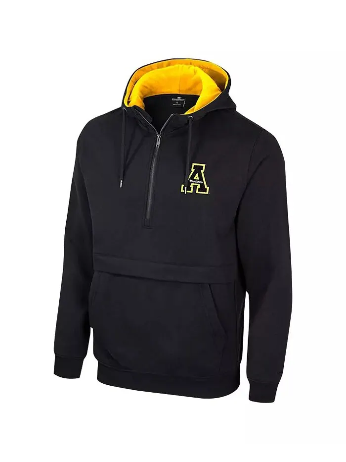 Мужская черная толстовка с капюшоном Appalachian State Mountaineers Team Half Zip Colosseum — изображение 2 из 3