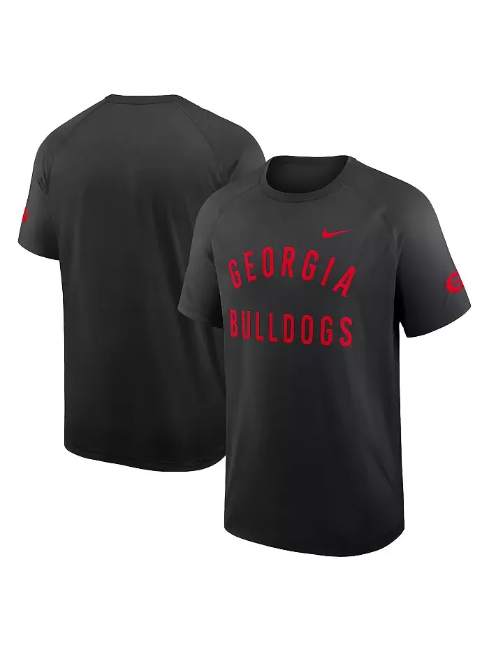 Мужская черная футболка Georgia Bulldogs Ready Raglan Premium Performance Nike — изображение 1 из 3