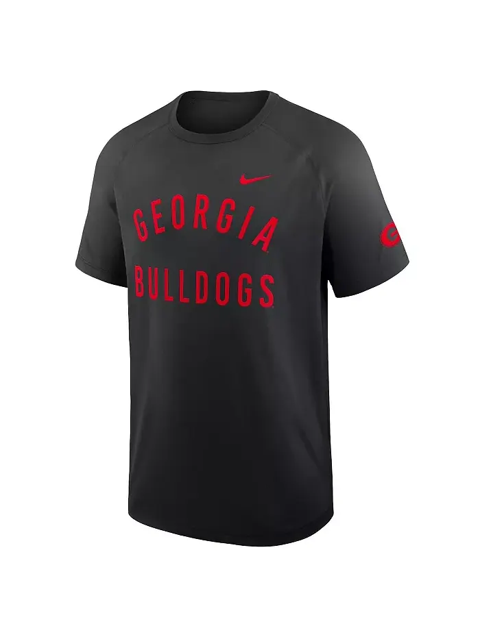 Мужская черная футболка Georgia Bulldogs Ready Raglan Premium Performance Nike — изображение 2 из 3