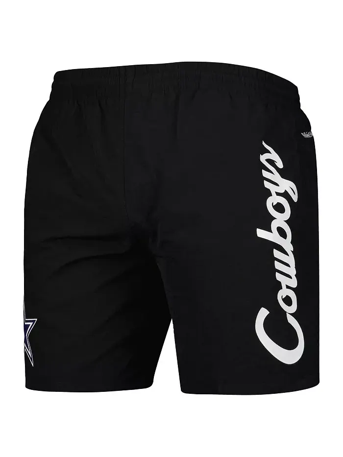 Мужские черные шорты Dallas Cowboys Team Essentials из нейлона Mitchell & Ness — изображение 3 из 3