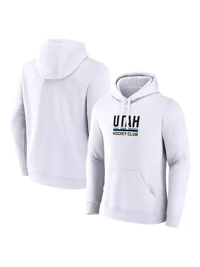 Мужская белая толстовка с капюшоном Utah Hockey Club с дополнительным логотипом Fanatics — изображение 1 из 3