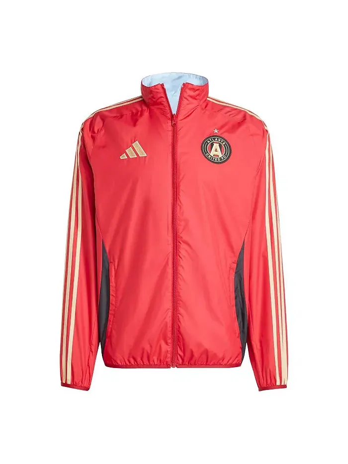 Мужская красная реверсивная куртка Atlanta United FC 2025 Anthem на молнии adidas