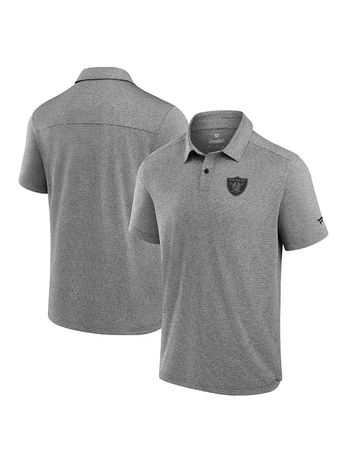 Мужская черная поло Front Office Tech Las Vegas Raiders Fanatics Signature