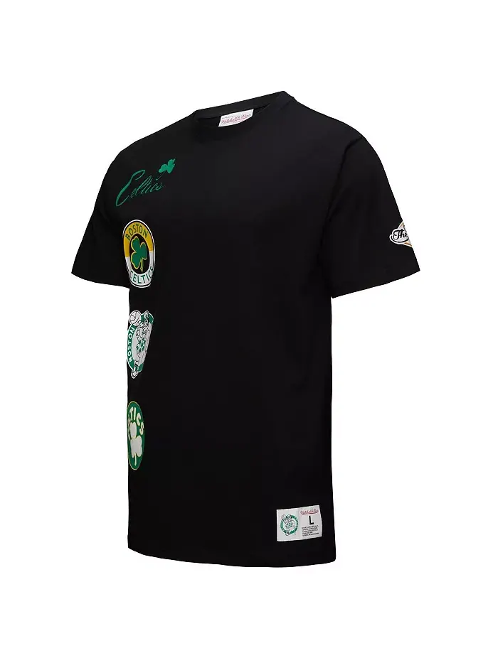 Мужская черная футболка Boston Celtics Black Out Collection Vintage Premium Mitchell & Ness — изображение 5 из 5