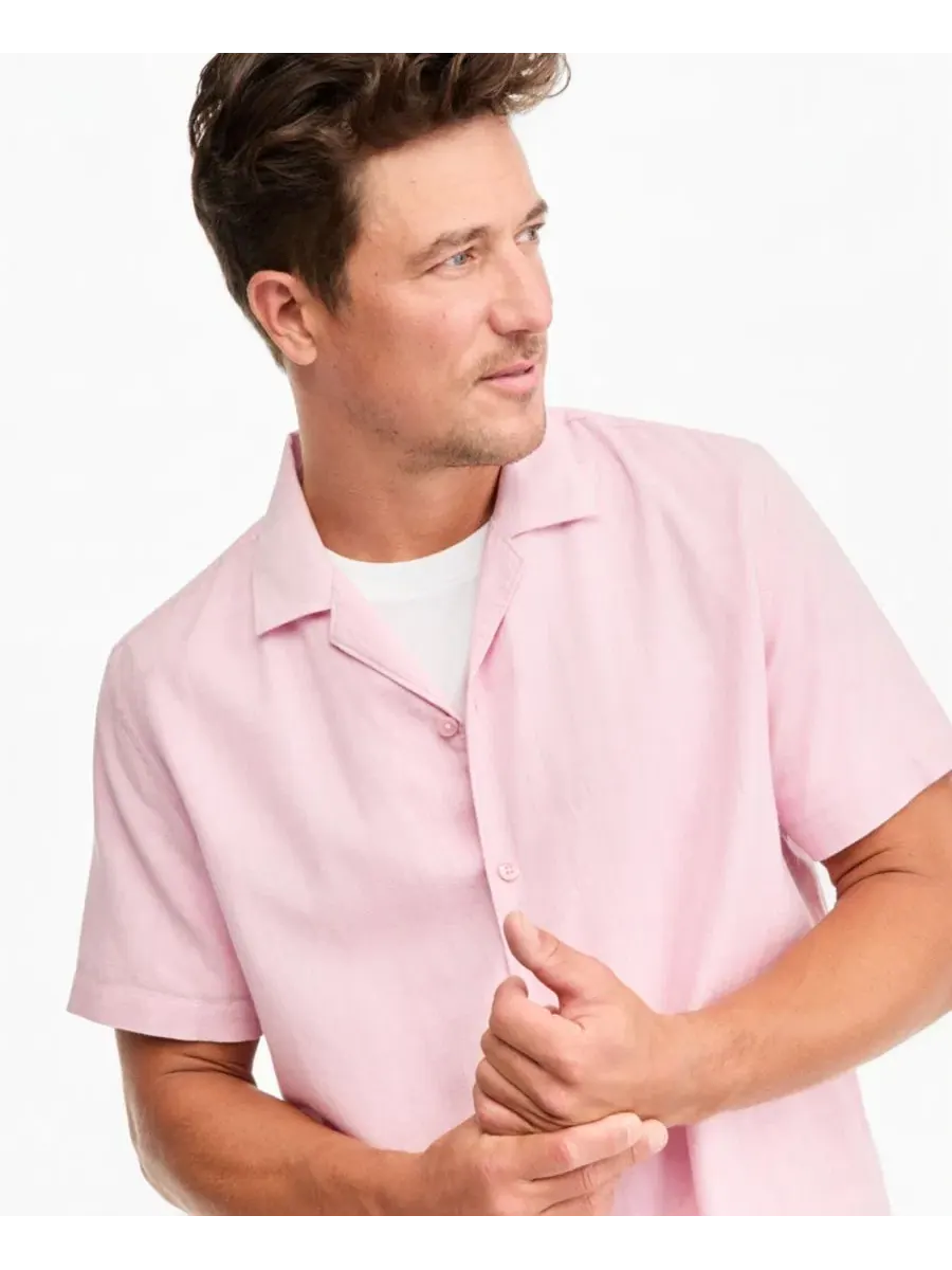 Мужская рубашка с коротким рукавом Camp James Sun + Stone, Bleached Mauve — изображение 4 из 4