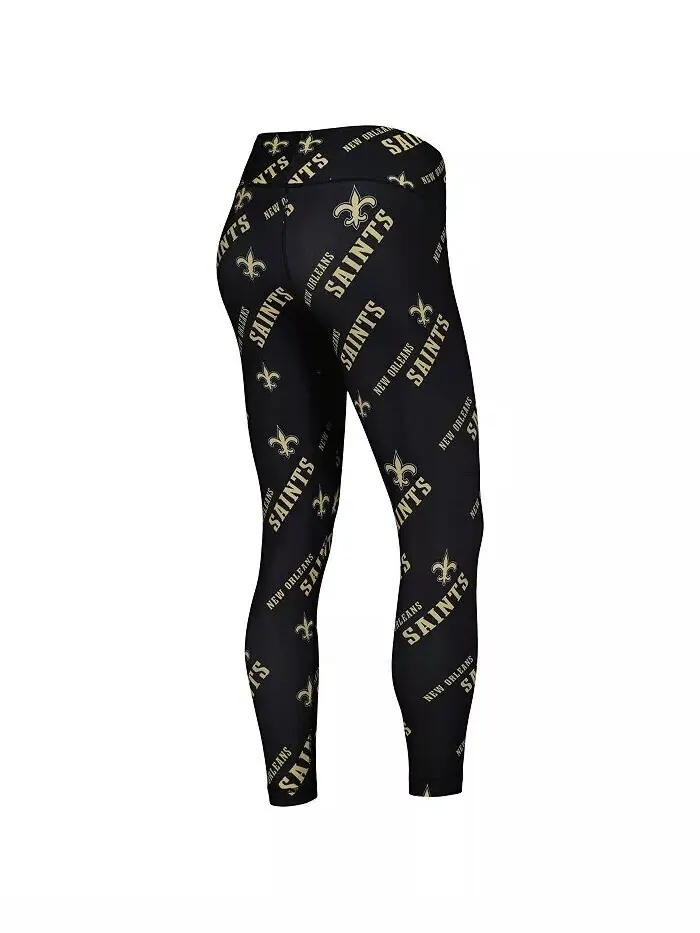 Черные женские леггинсы с принтом New Orleans Saints Concepts Sport — изображение 2 из 3