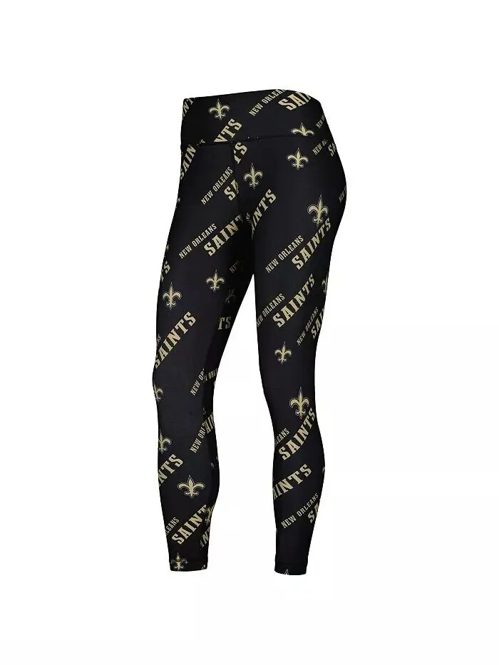 Черные женские леггинсы с принтом New Orleans Saints Concepts Sport — изображение 3 из 3