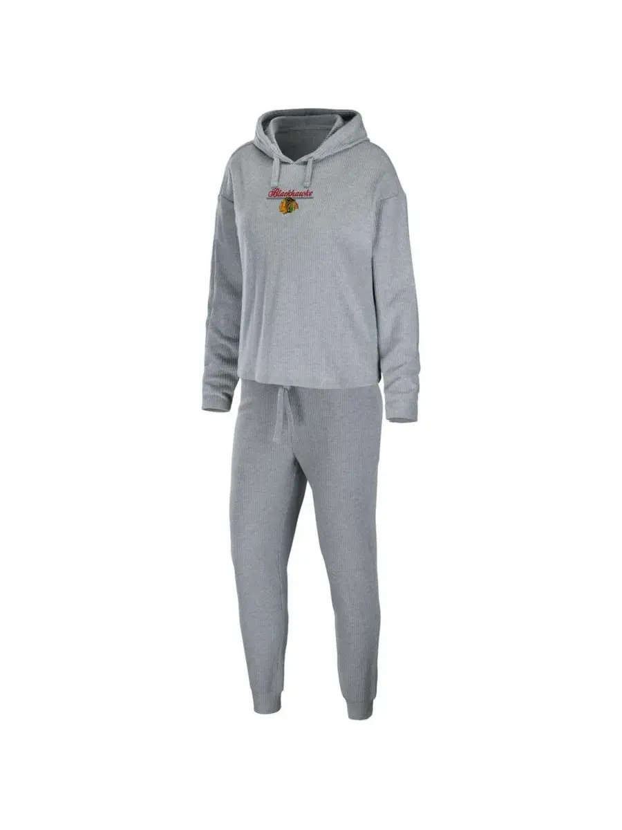 WEAR by Erin Andrews Женский пижамный комплект из светло-серого пуловера с логотипом Chicago — изображение 1 из 4, серый