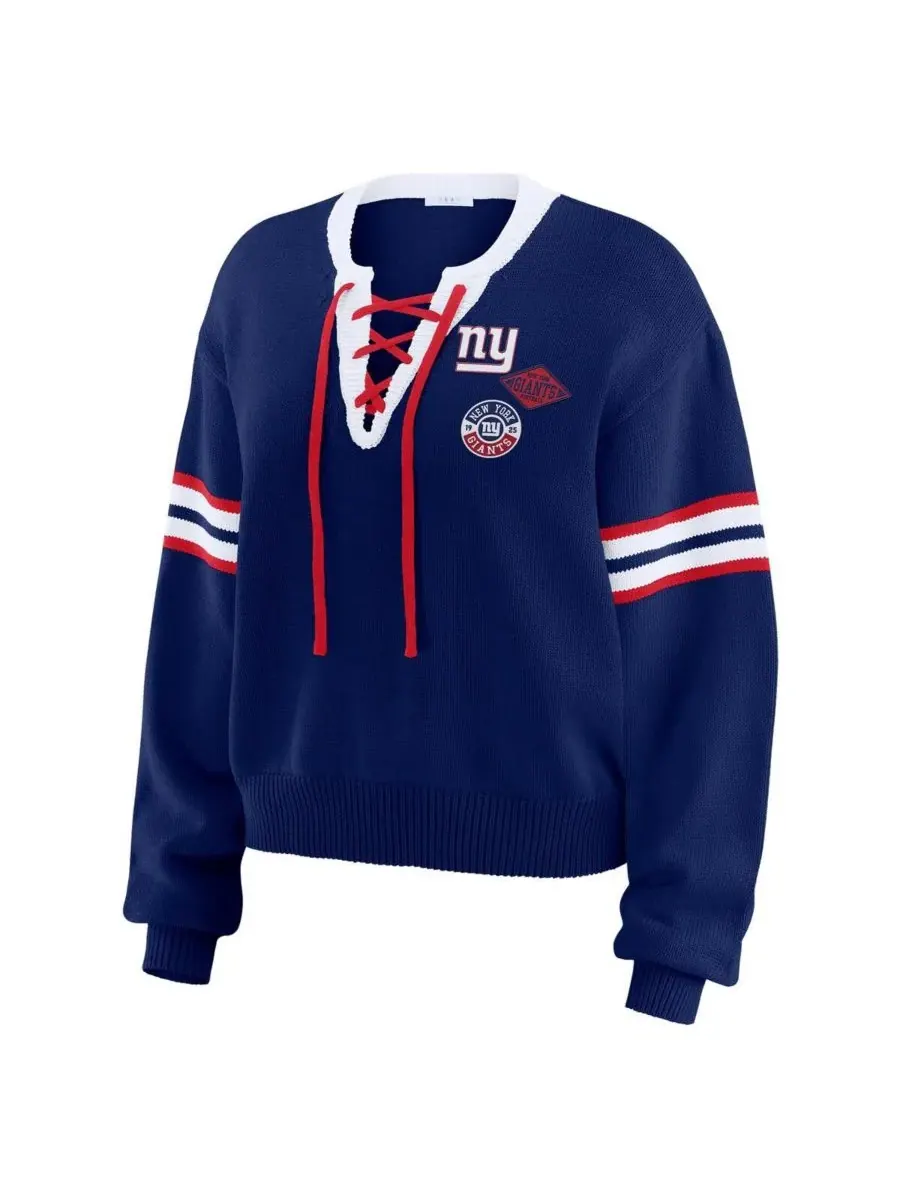 Женская толстовка Royal New York Giants на шнуровке WEAR by Erin Andrews — изображение 2 из 4, королевский