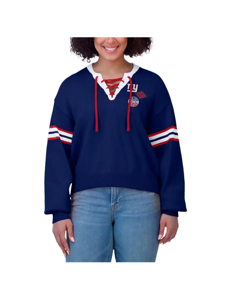 Женская толстовка Royal New York Giants на шнуровке WEAR by Erin Andrews — изображение 4 из 4, королевский
