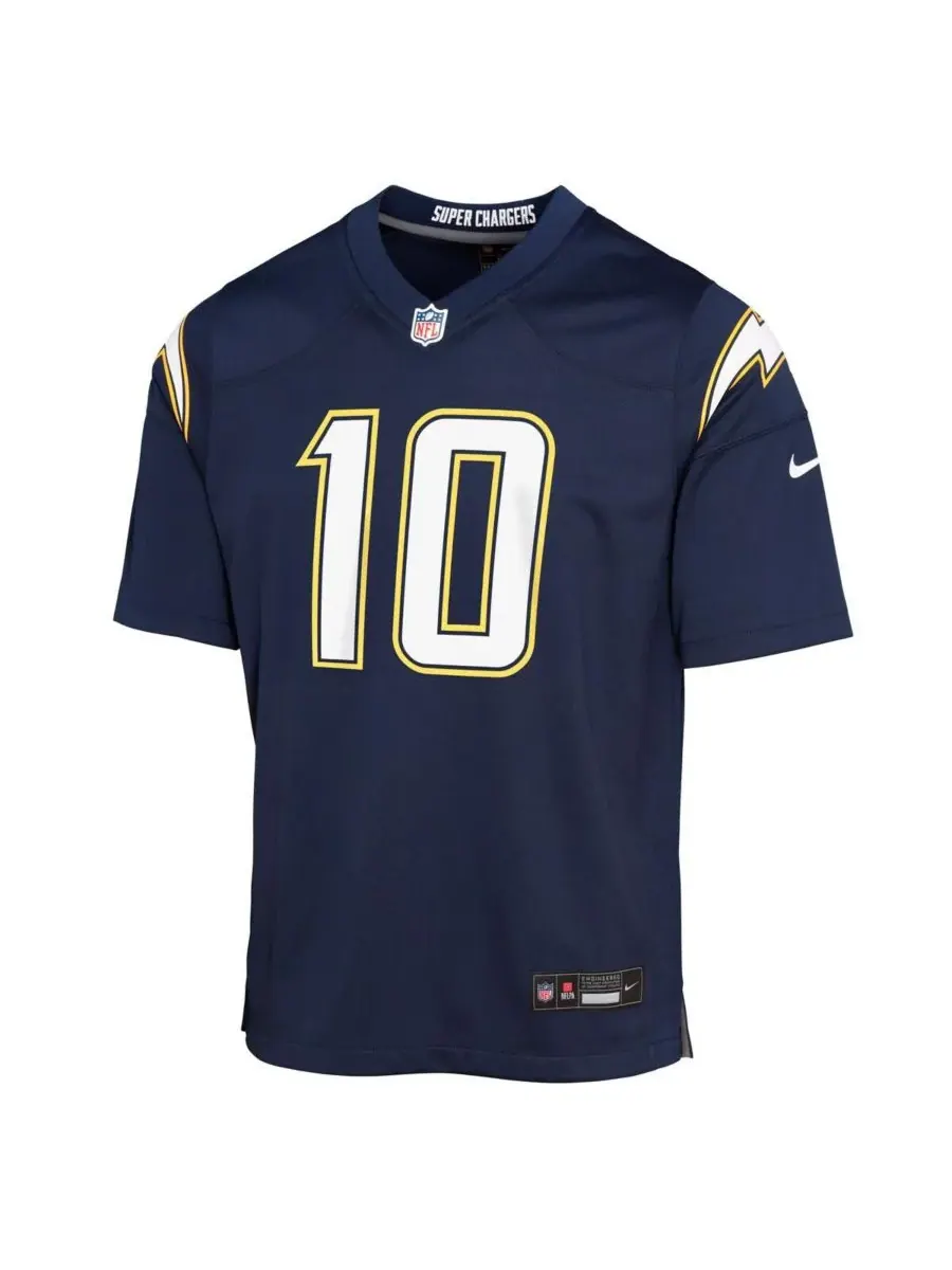 Nike Большая футболка Джастина Герберта темно-синего цвета команды Los Angeles Chargers — изображение 2 из 3, темно-синий