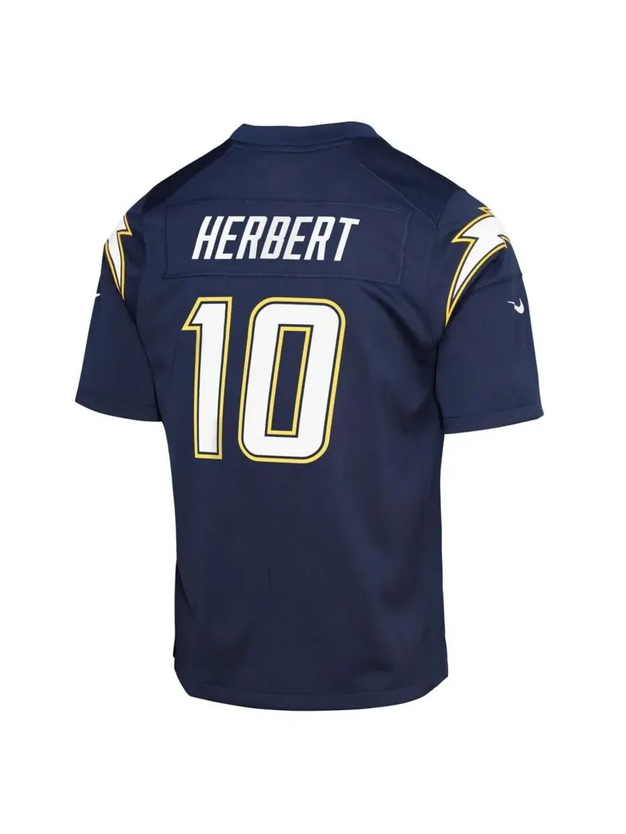 Nike Большая футболка Джастина Герберта темно-синего цвета команды Los Angeles Chargers — изображение 3 из 3, темно-синий