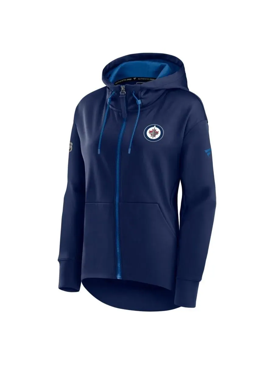Fanatics Женская темно-синяя толстовка на молнии Winnipeg Jets Authentic Pro Rink — изображение 3 из 3, темно-синий
