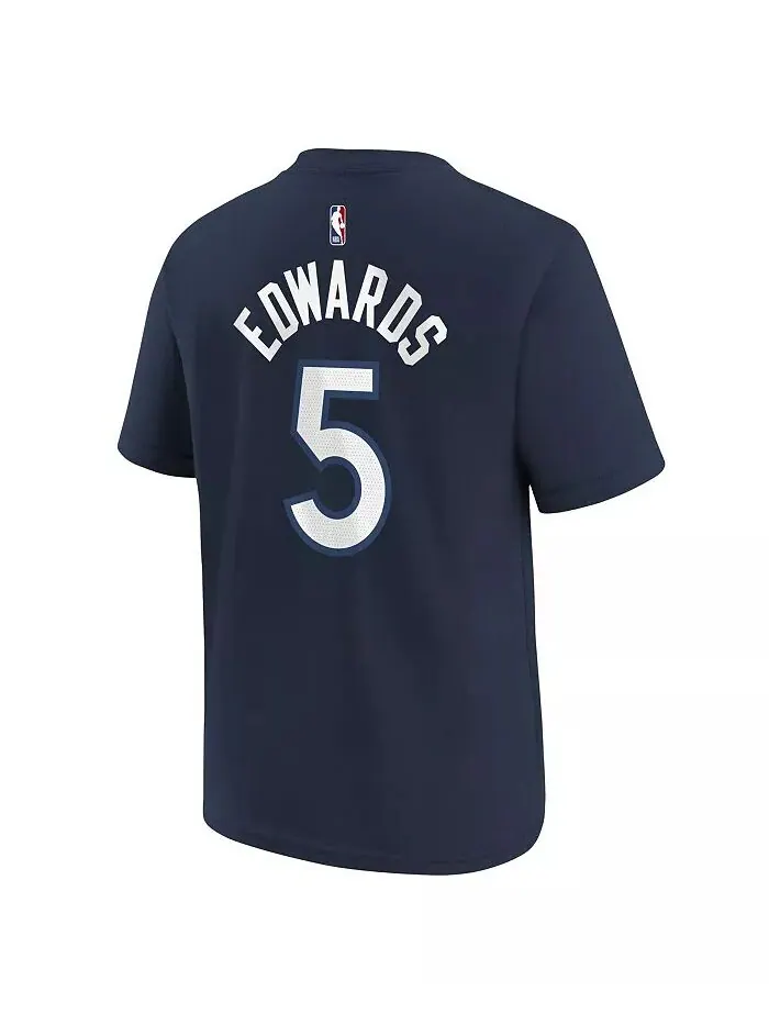 Футболка с именем и номером Big Boys and Girls Anthony Edwards Navy Minnesota Timberwolves Nike — изображение 2 из 3
