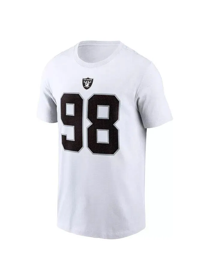 Футболка мужская белая с именем и номером игрока команды Las Vegas Raiders Maxx Crosby Nike — изображение 2 из 3
