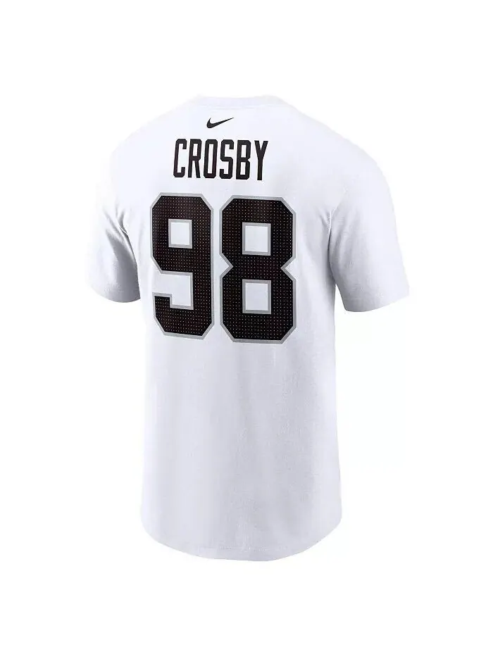 Футболка мужская белая с именем и номером игрока команды Las Vegas Raiders Maxx Crosby Nike — изображение 3 из 3