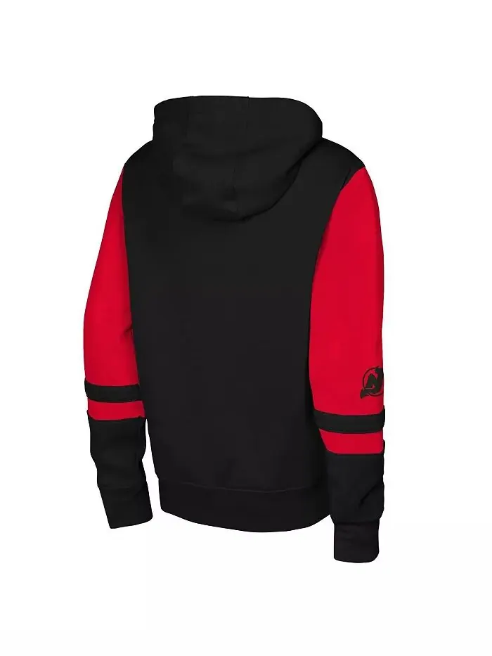 Толстовка с капюшоном Big Boys and Girls Black New Jersey Devils Face Off Full-Zip Outerstuff — изображение 2 из 3