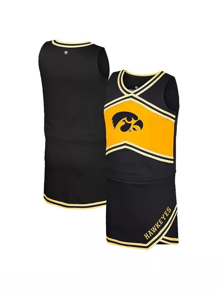 Комплект из топа и юбки для черлидеров Big Girls Black Iowa Hawkeyes Colosseum — изображение 1 из 3