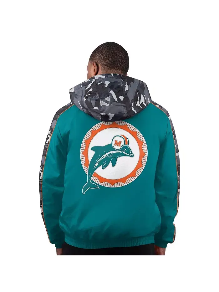 Мужская худи-куртка Aqua Miami Dolphins Thursday Night Gridiron на молнии Starter — изображение 2 из 2