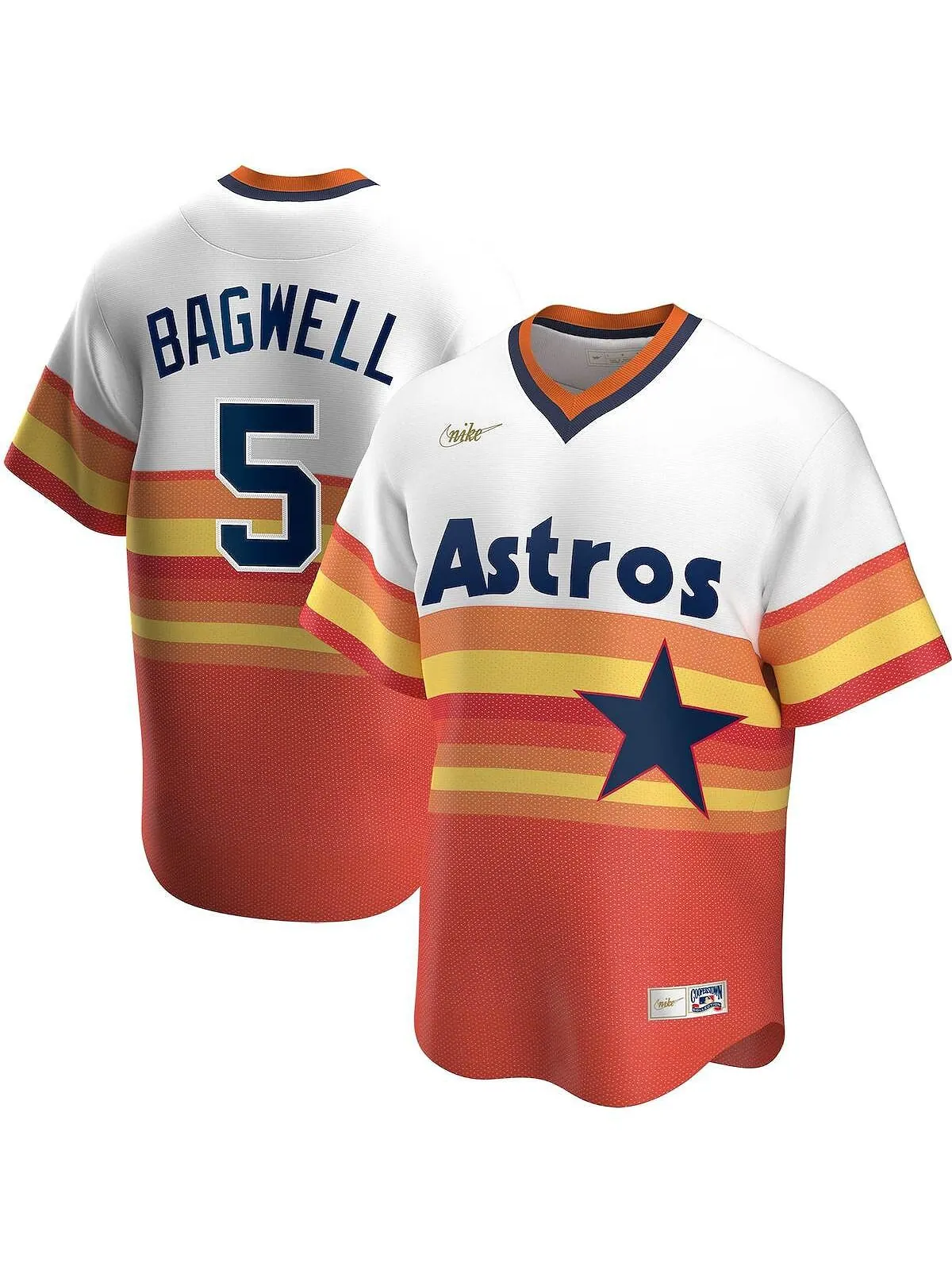 Мужская футболка jeff bagwell white houston astros home cooperstown collection player jersey Nike — изображение 1 из 1, белый