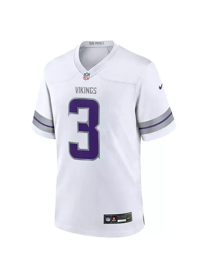 Футболка игровая Nike для мужчин Jordan Addison белая альтернативная Minnesota Vikings Fanatics — изображение 2 из 3