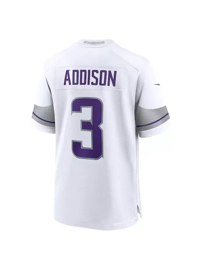 Футболка игровая Nike для мужчин Jordan Addison белая альтернативная Minnesota Vikings Fanatics — изображение 3 из 3