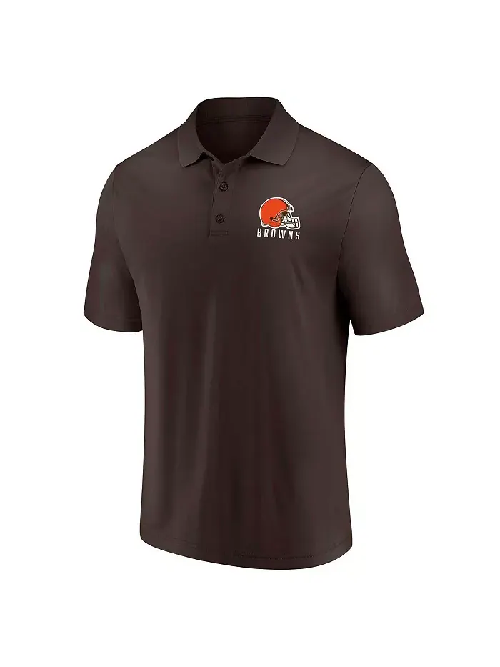 Мужской набор из двух поло Cleveland Browns Lockup белого и коричневого цветов Fanatics — изображение 2 из 4