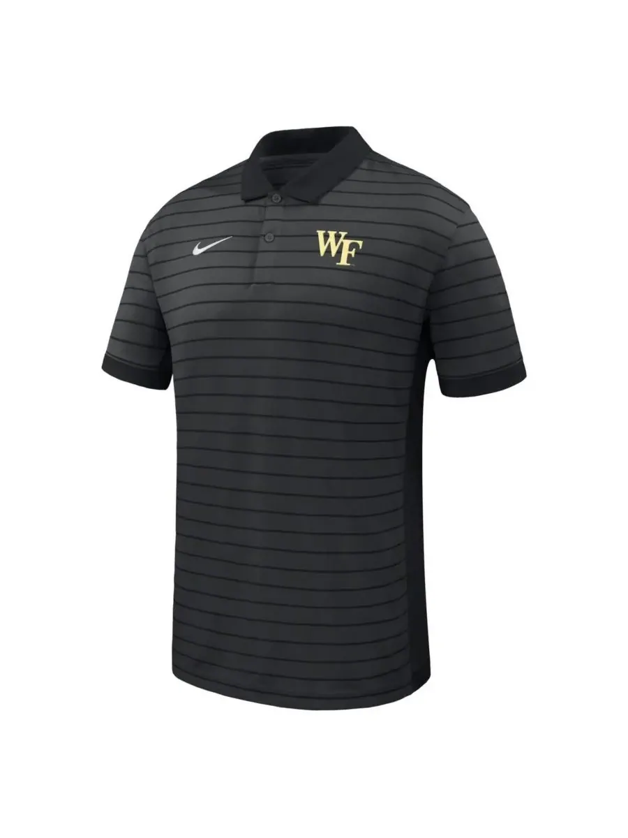 Nike Мужская черная поло-рубашка Wake Forest Demon Deacons 2025 Early Season Coaches Sideline — изображение 2 из 3, черный