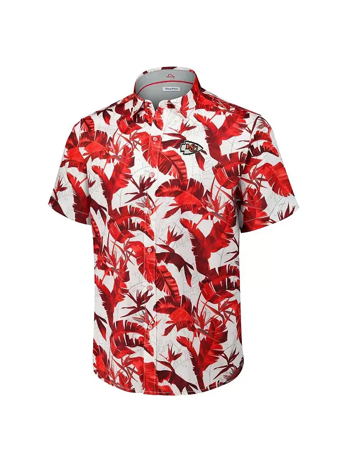 Мужская красная рубашка на пуговицах Kansas City Chiefs Sunnyvale Blooms Camp Tommy Bahama — изображение 3 из 3