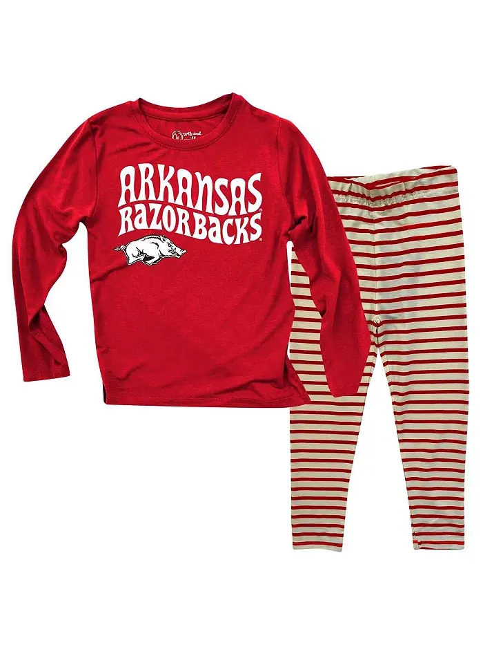 Комплект из топа с длинными рукавами и леггинсов из трехслойной ткани Arkansas Razorbacks для — изображение 1 из 3