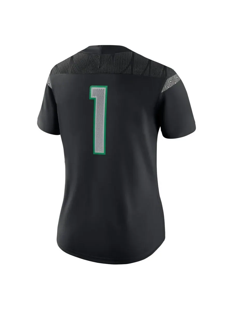Nike Женская черная игровая майка команды «Орегон Дакс» (Oregon Ducks) — изображение 2 из 3, черный