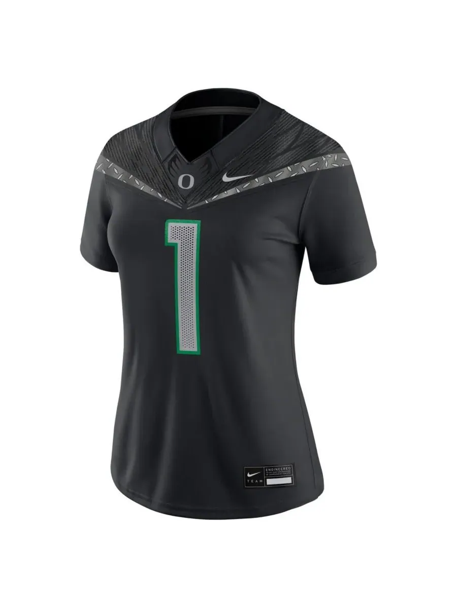 Nike Женская черная игровая майка команды «Орегон Дакс» (Oregon Ducks) — изображение 3 из 3, черный