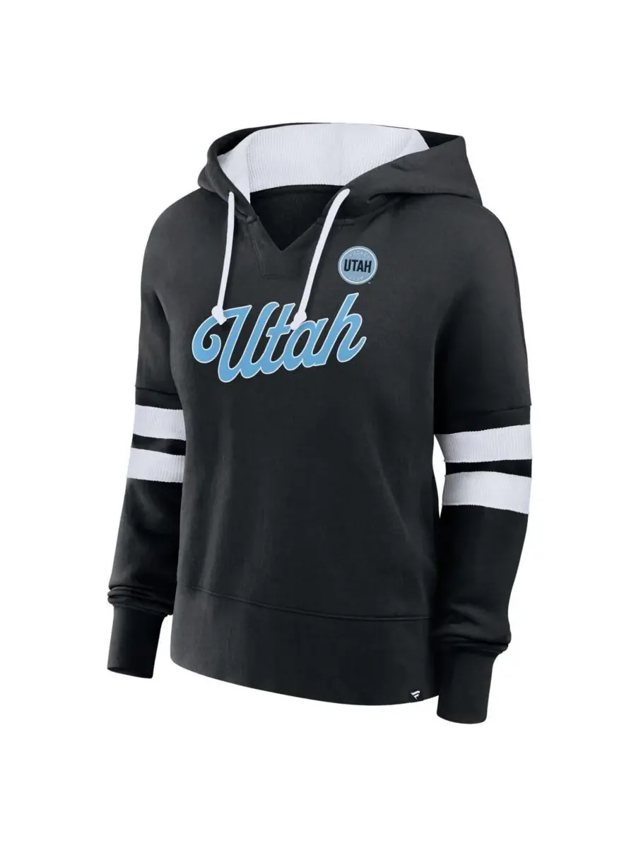 Fanatics Женская черная толстовка с V-образным вырезом Utah Hockey Club Oversized Seize — изображение 2 из 3, черный