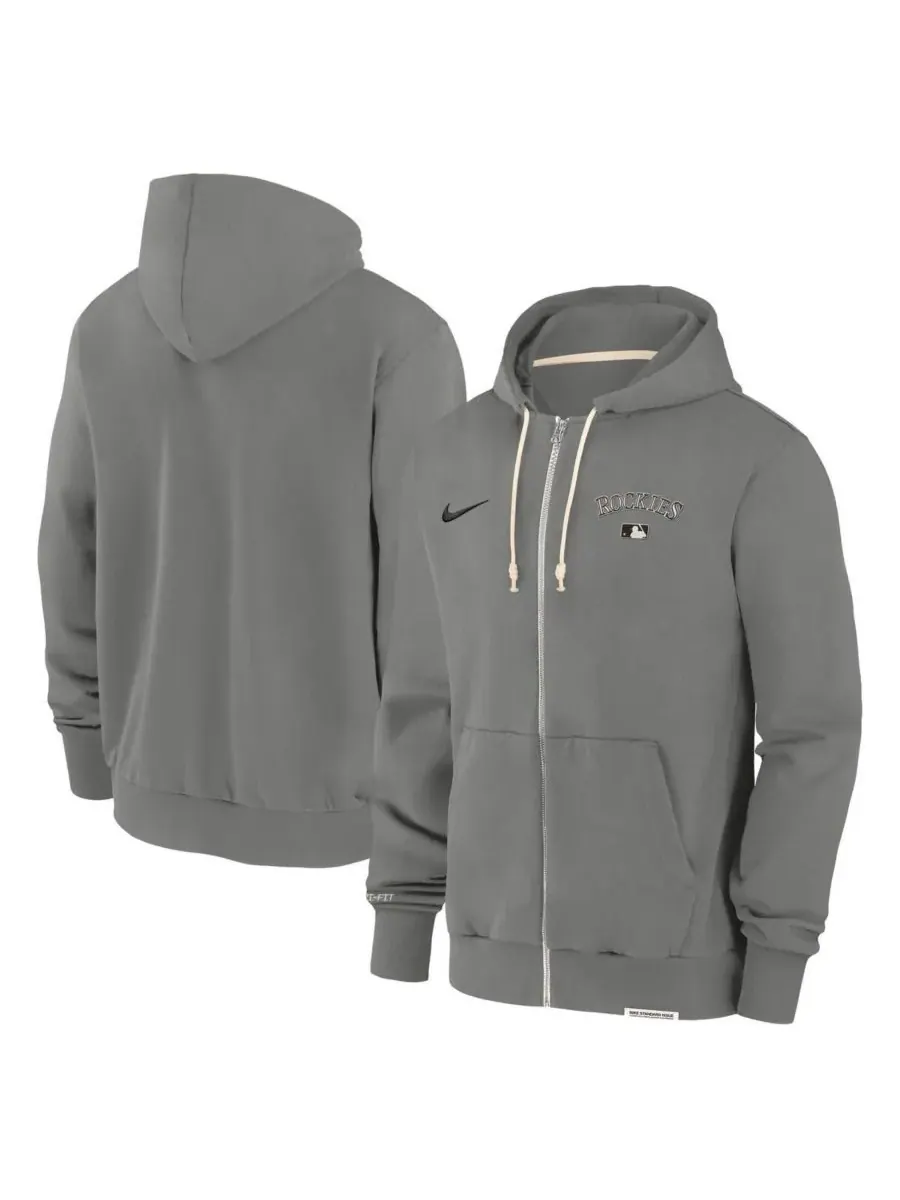 Nike Мужская толстовка на молнии цвета угольно-серого дерева из коллекции Colorado Rockies — изображение 1 из 3, темно-серый